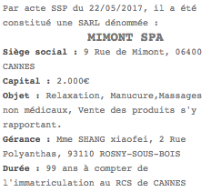 annonce legale sarl nice